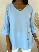 Cozy Button-down Linen Shirt Top