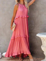 Women's Flowy Long Ruffled Dress