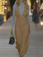 Women's Casual Denim Jumpsuit Overalls