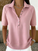 Casual And Cozy Short-sleeved Cotton Sweatshirt