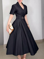 Stylish Casual Belted Waist Dress