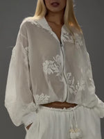 Loose-fit Casual Sheer Zip Jacket
