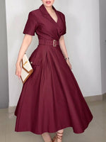 Stylish Casual Belted Waist Dress