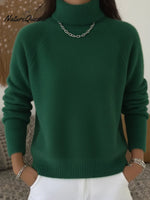 Cozy Casual Solid Color Turtleneck Sweater Top
