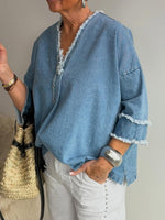 Casual Washed Vintage Denim Shirt