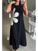 Fashionable Patchwork Sleeveless Cotton Dress