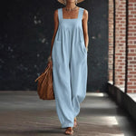 Women's Solid-color Pocketed Camisole Jumpsuit