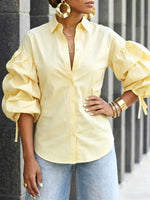 Women's Casual Design Puff Sleeve Shirt