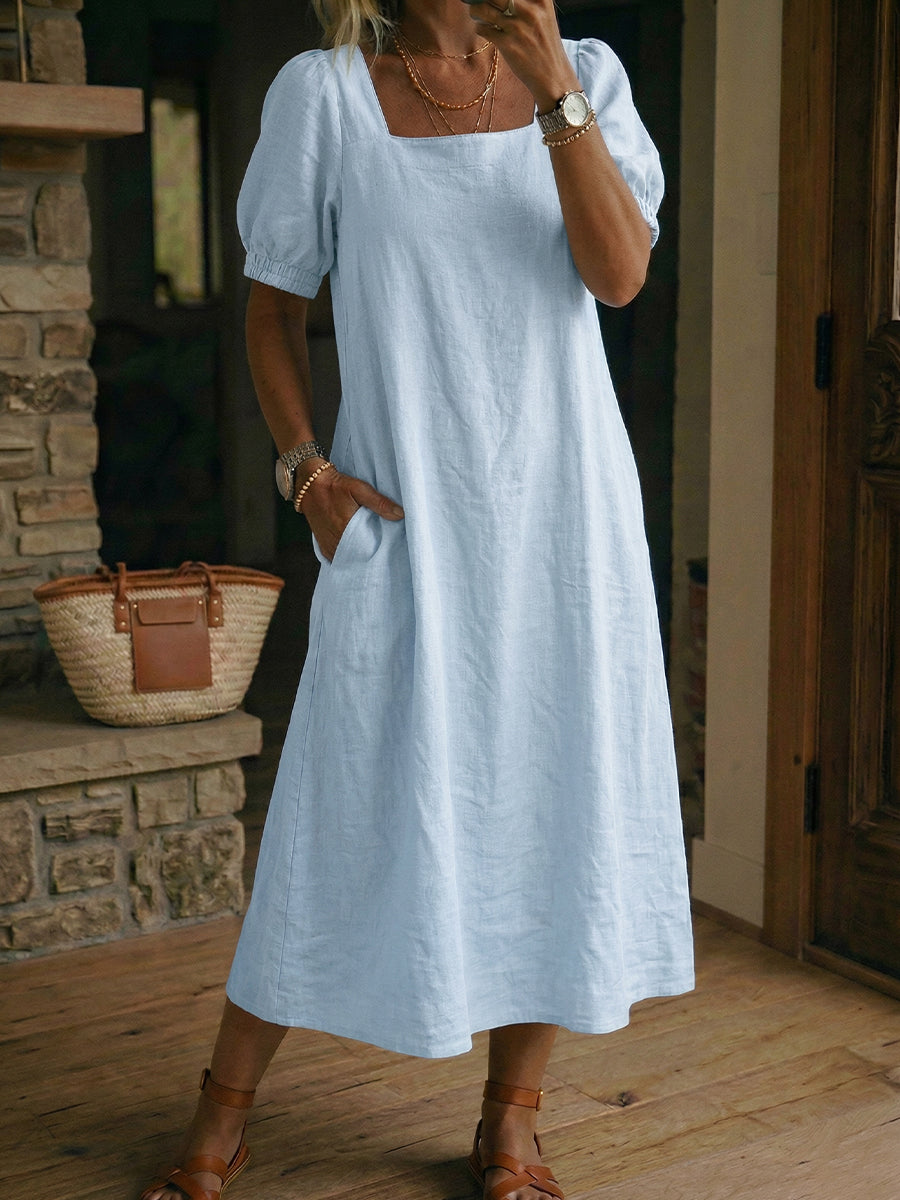 Women's Square-Neck Short-Sleeve Dress