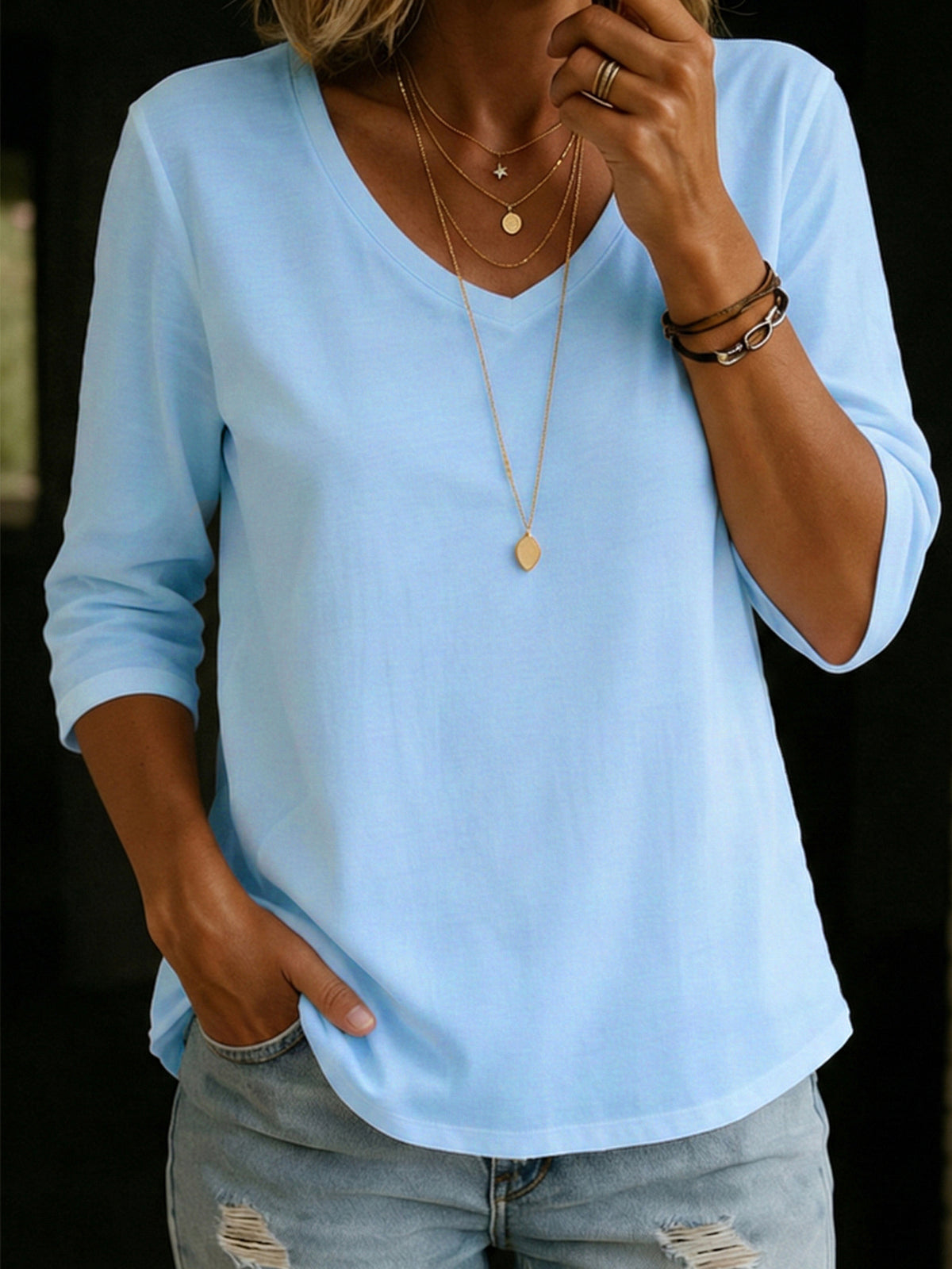 Cozy Casual Half-sleeve 100% Cotton T-shirt