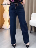 Pantalones casuales de algodón elástico para mujer con cintura elástica.