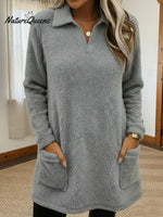 Cozy Polo-neck Coral Fleece Sweatshirt