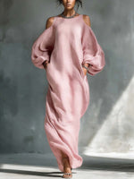 Women's Casual Cotton And Linen Dress