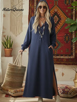 Casual Cozy Loose Hooded Button-up Cotton Dress