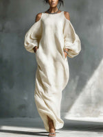 Women's Casual Cotton And Linen Dress