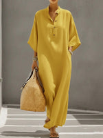 Loose And Cozy Linen And Cotton Dress