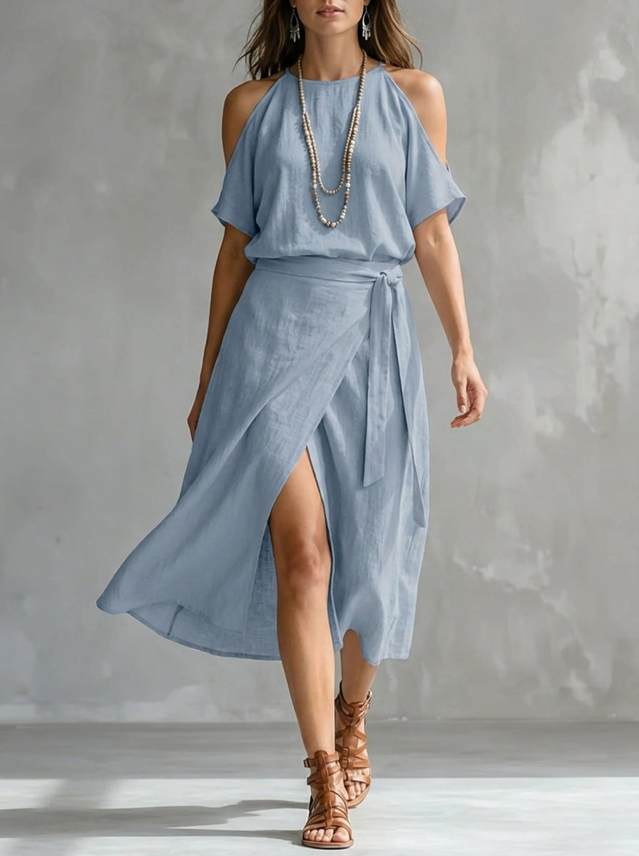 Women's Slit Off-Shoulder Dress