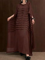 O-Neck Ankle Dress Batwing Sleeve