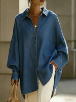 Women's Fashionable Casual Denim Cotton Shirt
