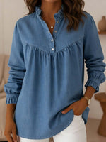 Women's Casual Denim Lace Shirt