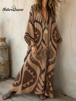 Women's Geometric Print Long Vacation Dress