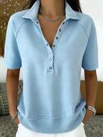 Casual And Cozy Short-sleeved Cotton Sweatshirt