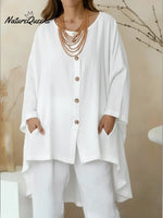 Women's Loose And Comfortable Linen And Cotton Shirt