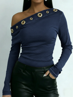 Casual And Sexy Off-the-shoulder Denim Top