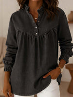 Women's Casual Denim Lace Shirt