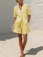 Minimalist & Elegant Loose-fit Cotton-linen Two-piece Set