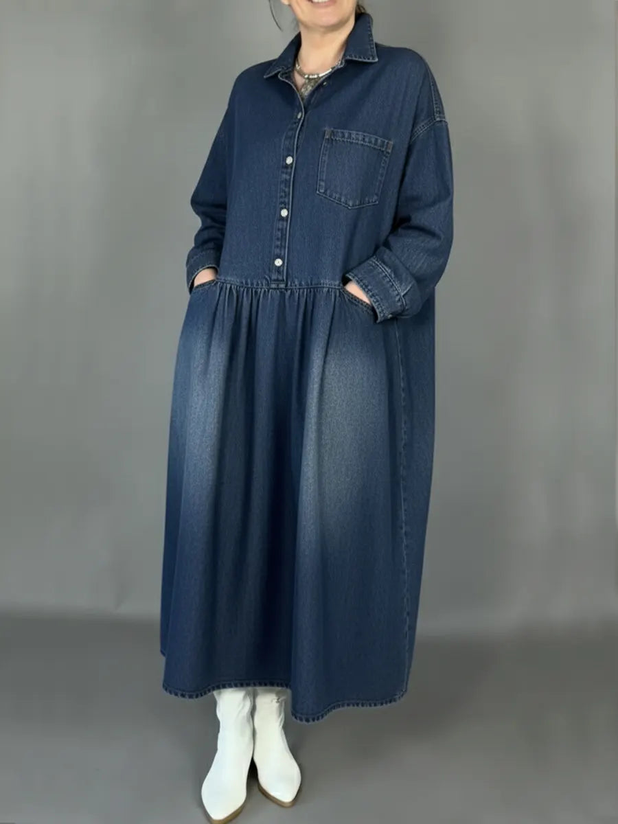 Women's Cozy Loose-fitting Denim Cotton Dress