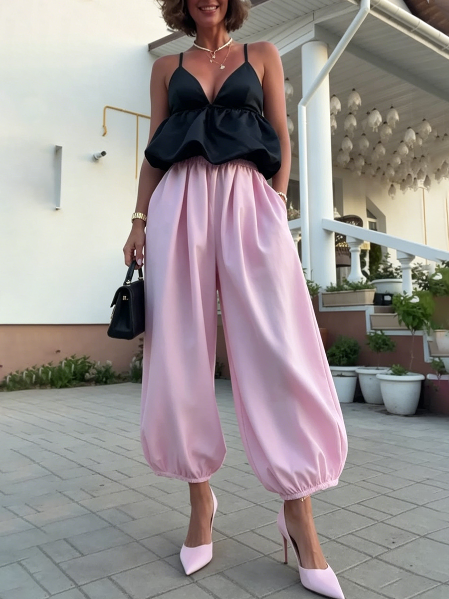 Vintage-style Elegant Balloon Pants