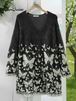 Butterfly Valley Art Print Cozy V-neck Sweater