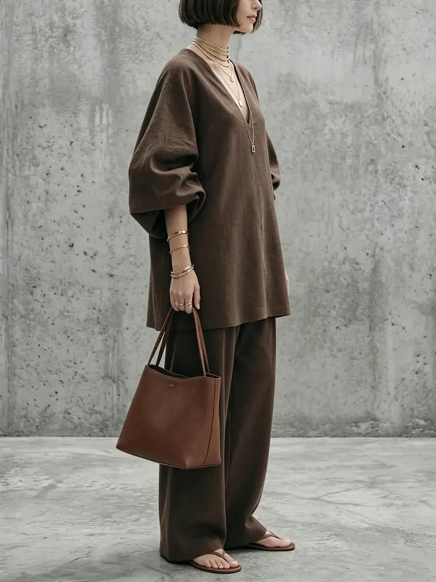Women's Simple Oversized Cotton-linen Suit