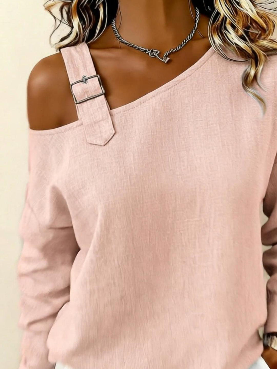 Casual Straps Linen-cotton Shirt Top