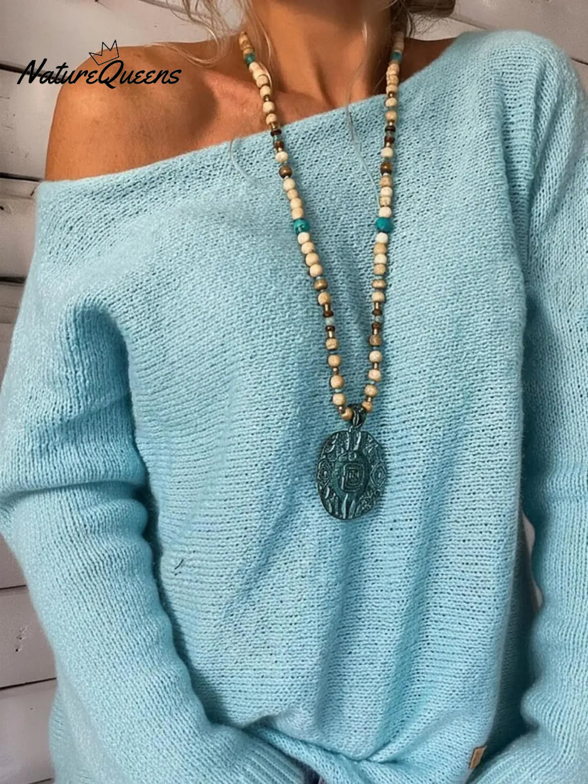 Casual Solid-color Off-the-shoulder Sweater