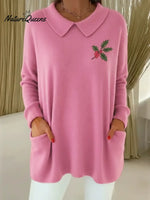 Women's Cozy Christmas Peter Pan Collar Sweater