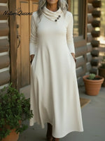 Cozy Button-down Stretch Midi Dress