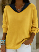 Retro Sailor Collar Color-blocked Sweater