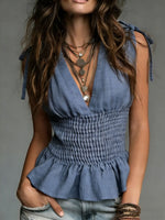 Women's Simple Cotton And Linen Sleeveless Top