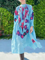 Women's Vintage-style Printed Stand-collar Long-sleeved Casual Loose Cotton Dress