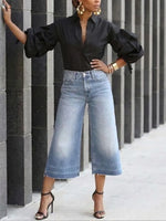 Women's Casual Design Puff Sleeve Shirt