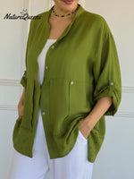 Women's Lace-paneled Cotton And Linen Shirt