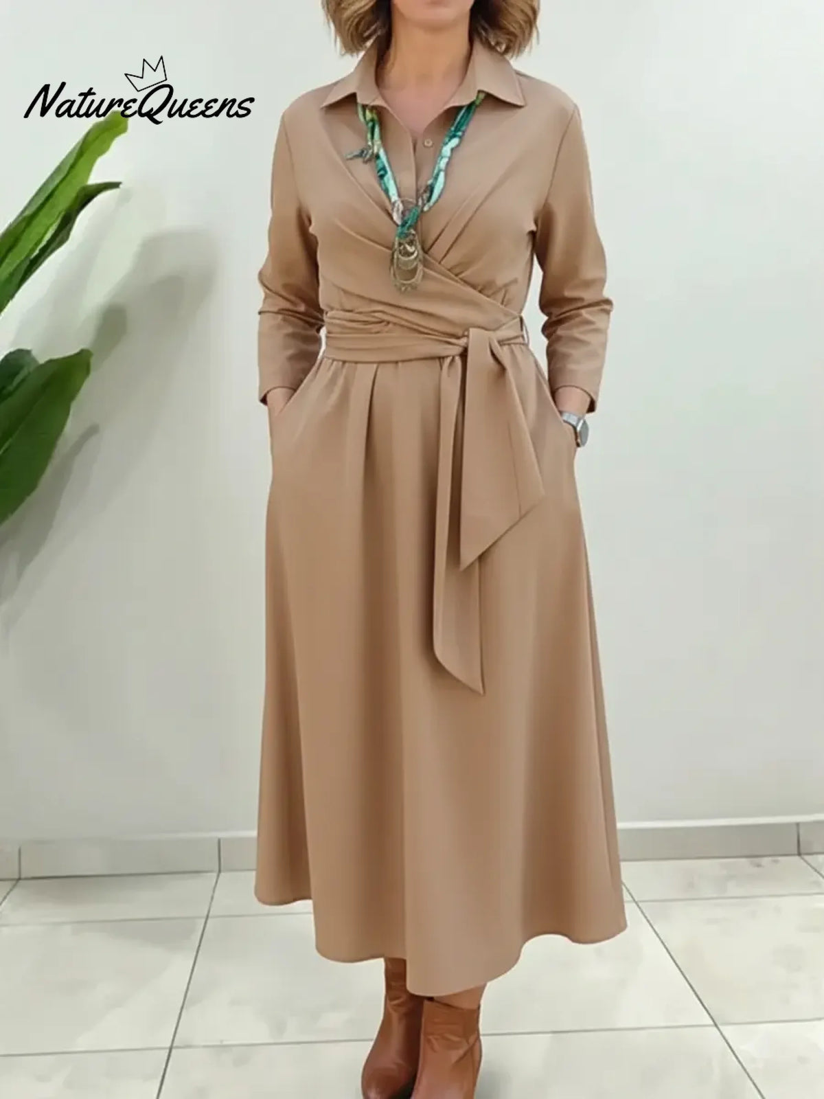 Women's Belted Cotton Dress