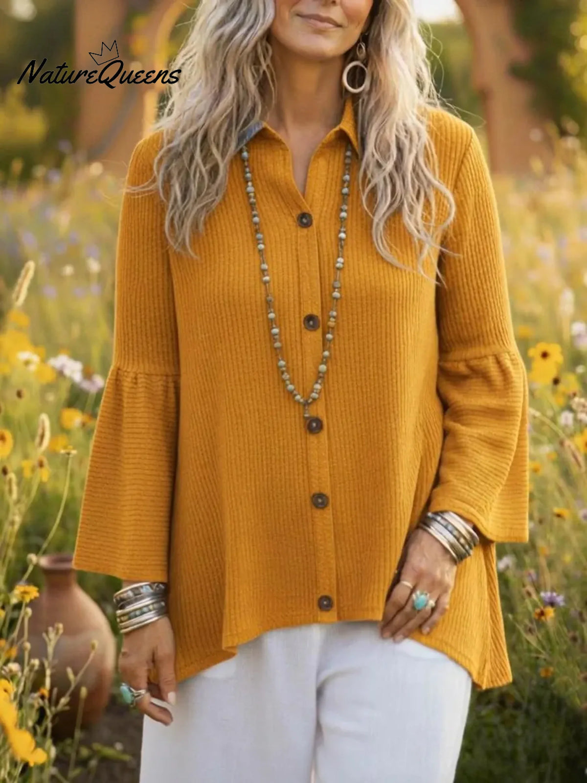 Elegant Cozy Flared Sleeve Cardigan Sweater