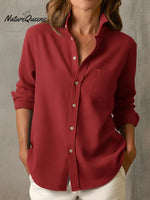 Casual Stand-collar Button-up Cotton Shirt