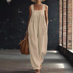 Women's Solid-color Pocketed Camisole Jumpsuit