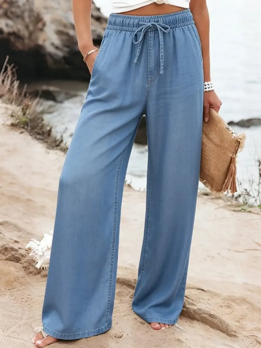 Women's Casual Tencel And Cotton Wide-leg Pants