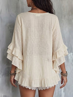 Women's Ruffle-trimmed Bohemian Top