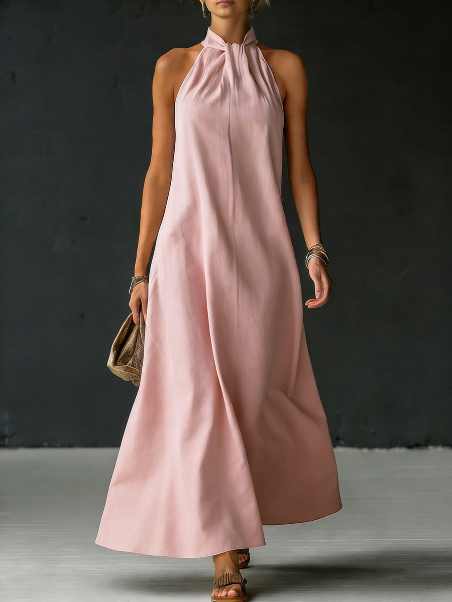 Women's Halter-neck Sleeveless Crossover Dress